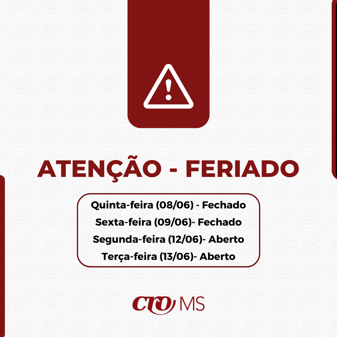 cro ms informa que não haverá expediente nesta quinta feira 8 e sexta